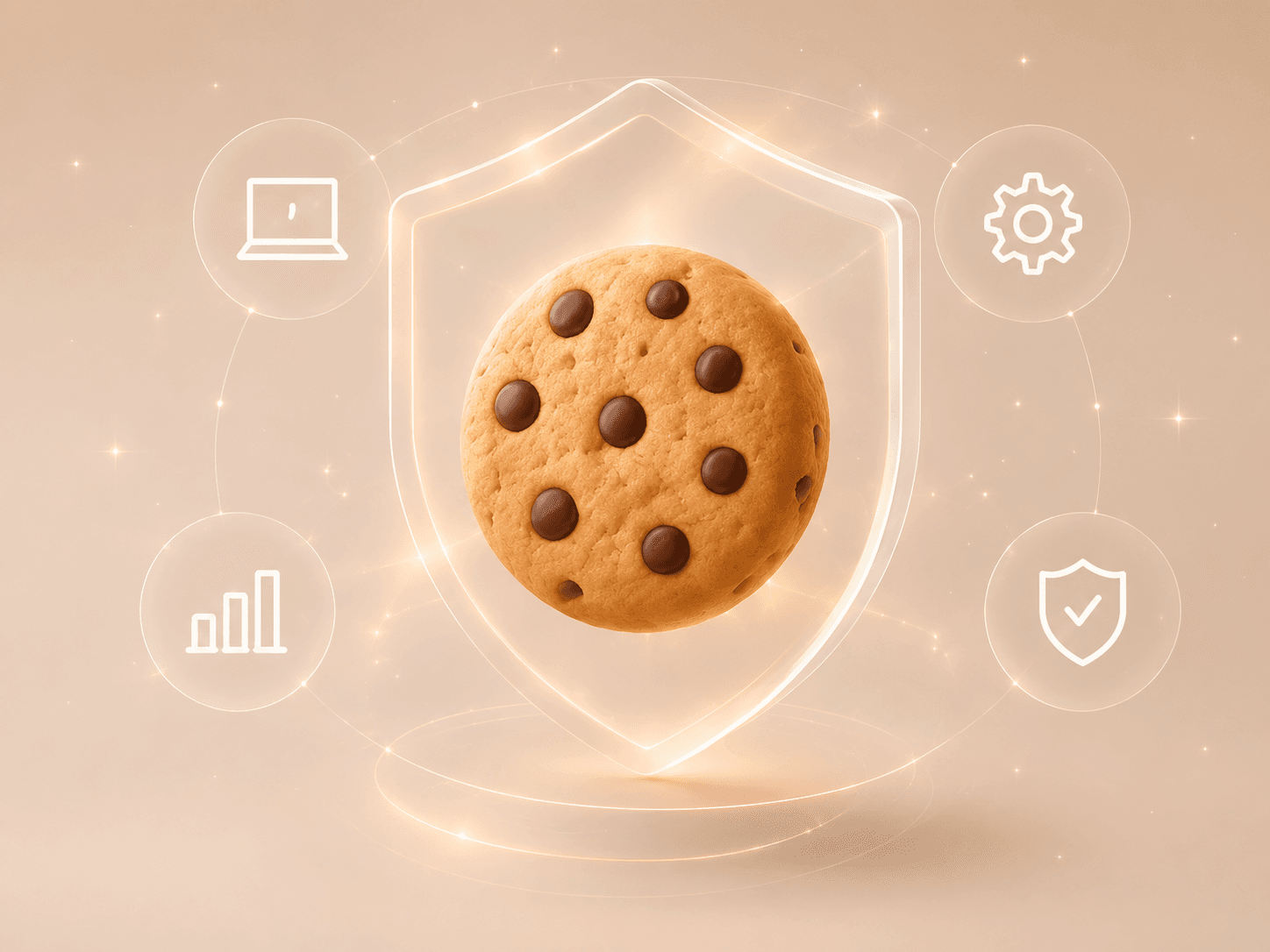 Cookie protected by a glowing shield